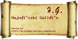 Hajnáczki Gellén névjegykártya